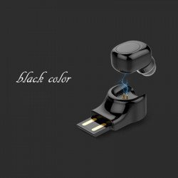 Mini Size Bluetooth Headset Earbuds with Magnetic USB Charger X11 (Black)